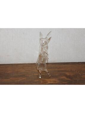 Vintage Glass Hand Blown Miniature Rabbit Apricot Bols Liqueur Bottle